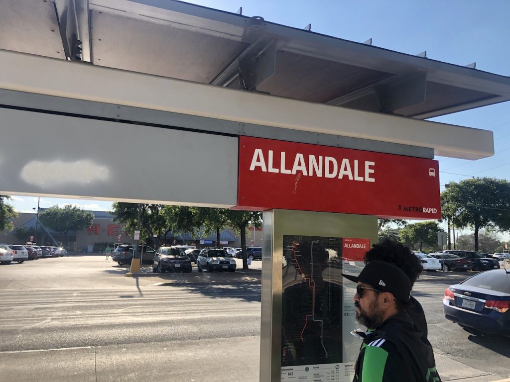 Allandale stop on the CapMetro 803 line